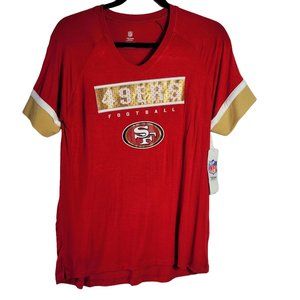 NEW NFL TEAM APPARELL SF 49ERS TEE SHIRT SIZE XL RED/GOLD